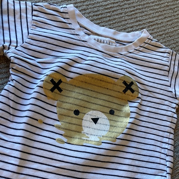 HUXBABY black/white striped L/S 4 unisex top - Picture 2 of 11